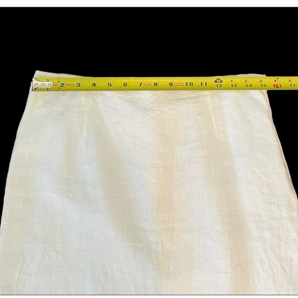Malcolm & Co Irish Linen boho minimalist festival neutral white skirt size 10 - Picture 4 of 11